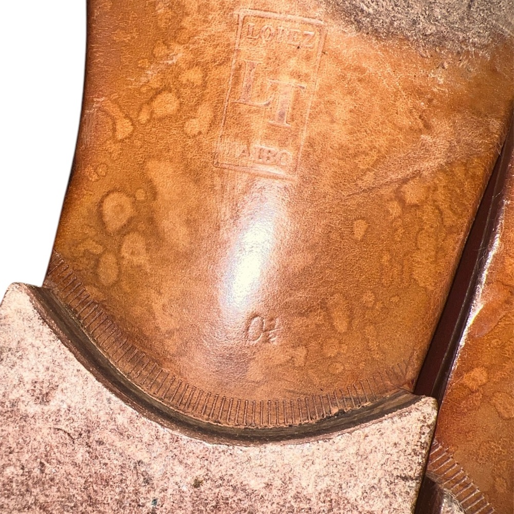 Lopez Taibo Men’s Handmade Brown Leather Loafers Size 10.5 Slip On Tassel Shoes - Picture 12 of 12